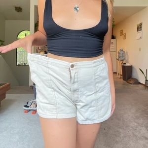 Tan high wasted shorts